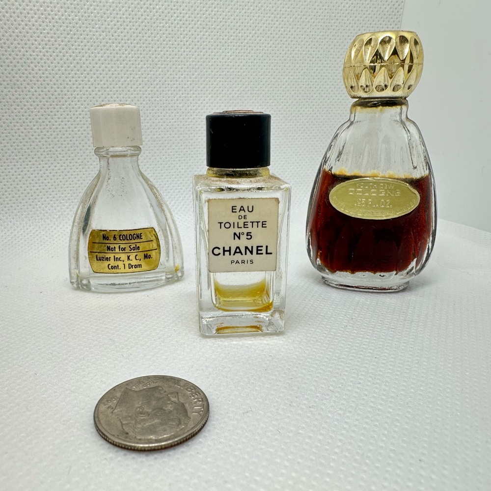 Vintage CHANEL No 5 Eau de Toilette Mini Empty, Estée Lauder Luzier Trinket
